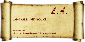 Lenkei Arnold névjegykártya